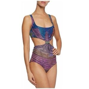 Mara Hoffman Radial Knot Front One-Piece Cutout Swimsuit